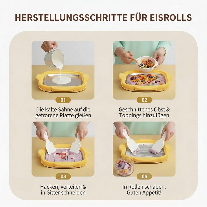 Eisplatte für Eis Rolls aus Edelstahl 304, DIY Gerollte Eismaschine mit 2 Spateln, 27x12 cm, für Jog