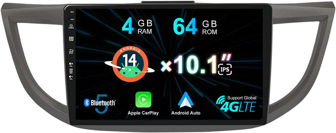 Doppel Din Autoradio Passt Für Honda CRV 2012-2016 -Android 12 Mit GPS Navi 4G RAM +64G ROM - Rückfa