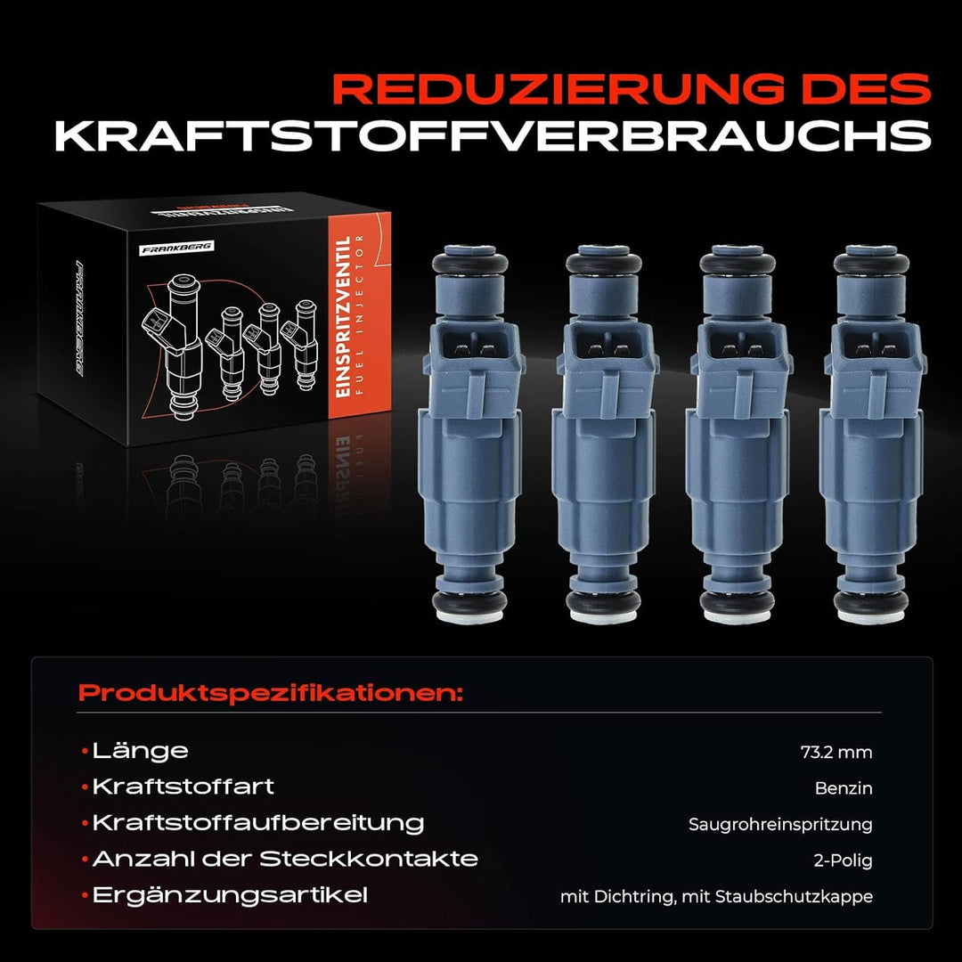 Frankberg 4x Einspritzventil Einspritzdüse Injektor Kompatibel mit C4 2004-2008 206 Schrägheck 2003-