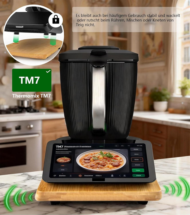 Für Gleitbrett tm7 thermomix zubehör Mit Rädern und Gummifüssen,Sanfte Bewegung, Robust und langlebi