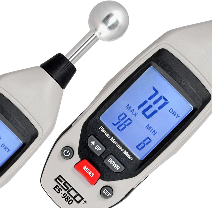 ES-980 Elektronischer Feuchtigkeitsmesser | Feuchtemessgerät für Wände, Holz, Beton, Estrich & Bauma