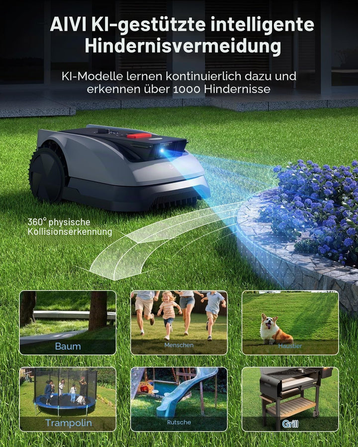 ECOVACS GOAT O600 RTK Mähroboter, RTK & AI-Kamera-Navigation, 45% Steigung, 100m²/h, IPX6, App-Steue
