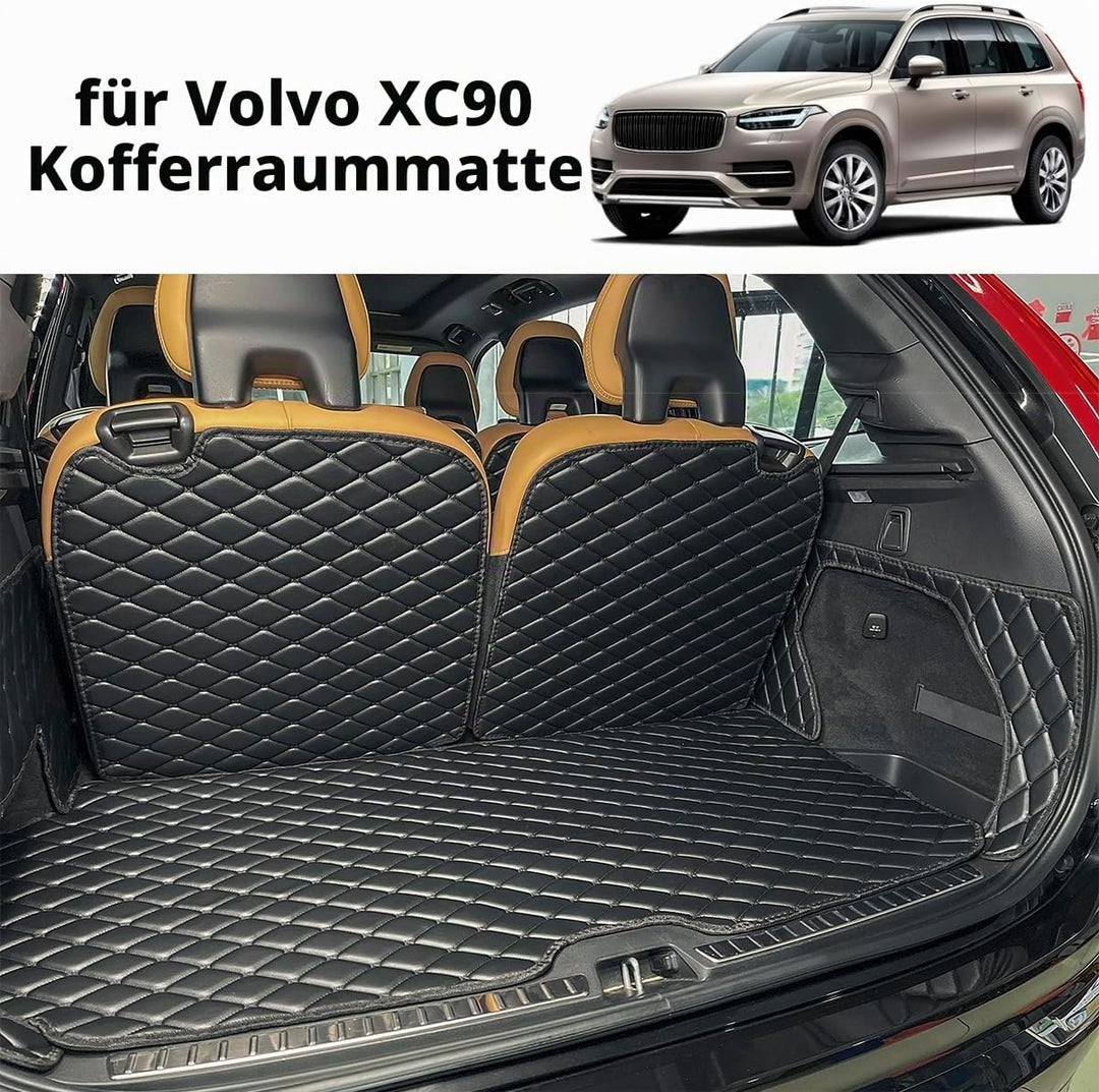 Kofferraumwanne kompatibel mit Volvo XC90 2016–2024 (7-Sitzer) Kofferraummatte Kofferraumabdeckung