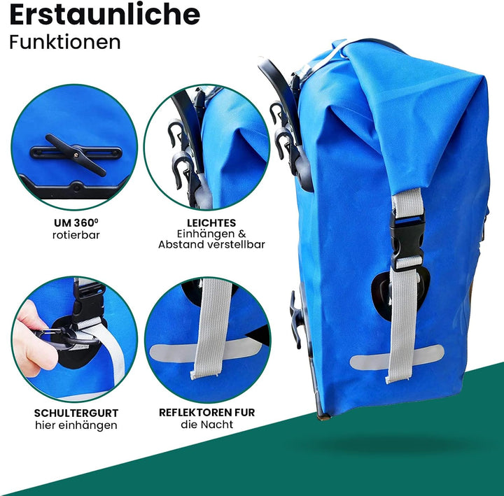 Bomence Fahrradtasche für Gepäckträger wasserdicht - Satteltasche für Fahrrad, Radtasche, Gepäckträg