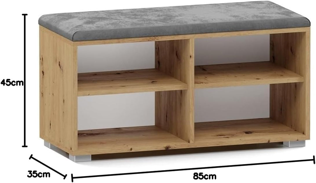 BDW Schuhschrank Schuhbank mit Sitzfläche Schuhregal, Schuhkipper, 85x35x45cm - Flur, Wohnzimmer, Sc