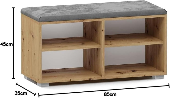 BDW Schuhschrank Schuhbank mit Sitzfläche Schuhregal, Schuhkipper, 85x35x45cm - Flur, Wohnzimmer, Sc
