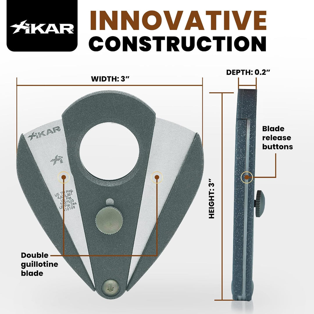 Xikar Luftbefeuchter Zigarrenschneider Massnahmen 3, Granit grau 200SL Optimum 3357612