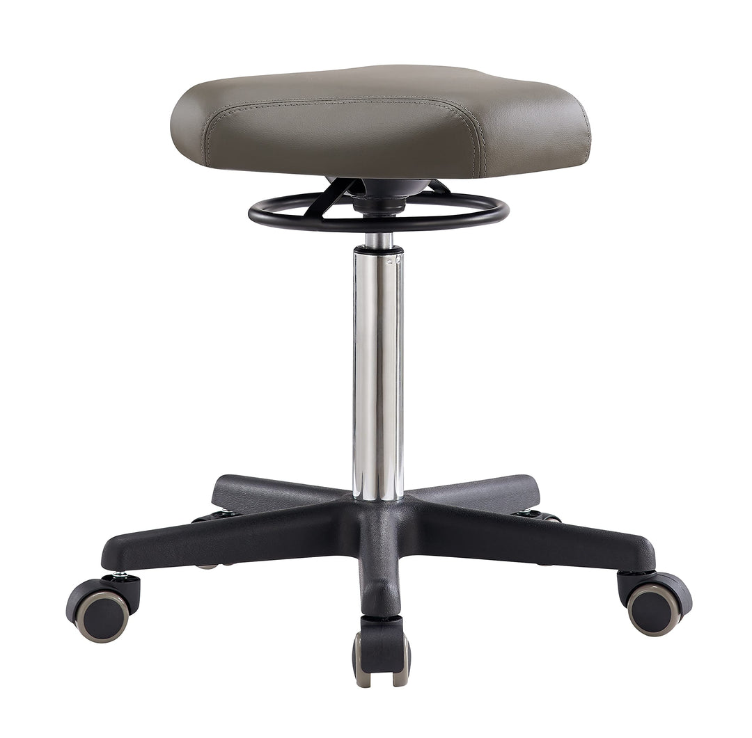 1stuff® Rollhocker Sattelhocker Drey - Hybrid-Sitz von 3 Seiten nutzbar - Sitzhöhe 53-73cm - Drehstu