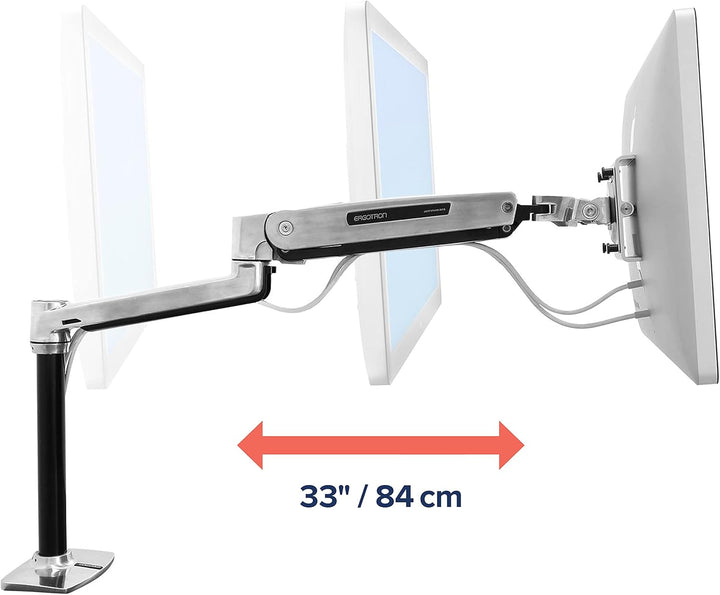 Ergotron LX Sitz-Steh-Tischmontage-LCD-Arm, Aluminium LX Arm Steh-Sitz 1 Monitor Aluminium, LX Arm S