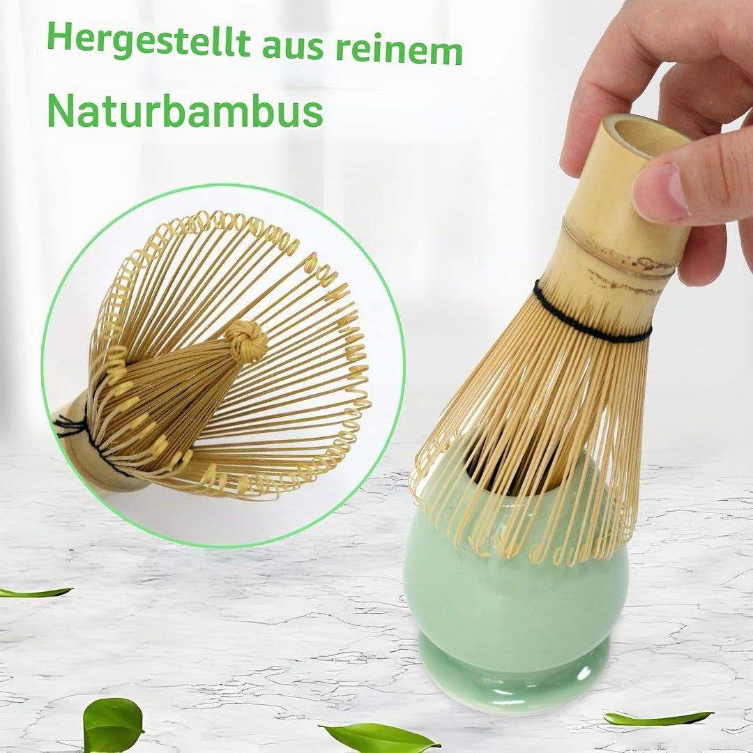 Matcha set,6 Stück Matcha Tee Set mit Matcha Besen,Matcha Filtersieb,Matcha-Schale, Chasen und Match