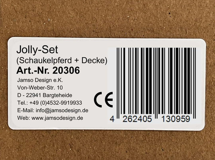 Schaukelpferd Jolly-Set │ Schaukelpferd + Pferdedecke │ hochwertiges Holzpferd Babyschaukel Taufe Ge