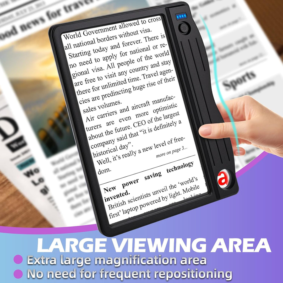 NZQXJXZ Lupe mit Licht, 6X 30X Leselupe mit Licht für Senioren gross, Wiederaufladbare Handlupe mit