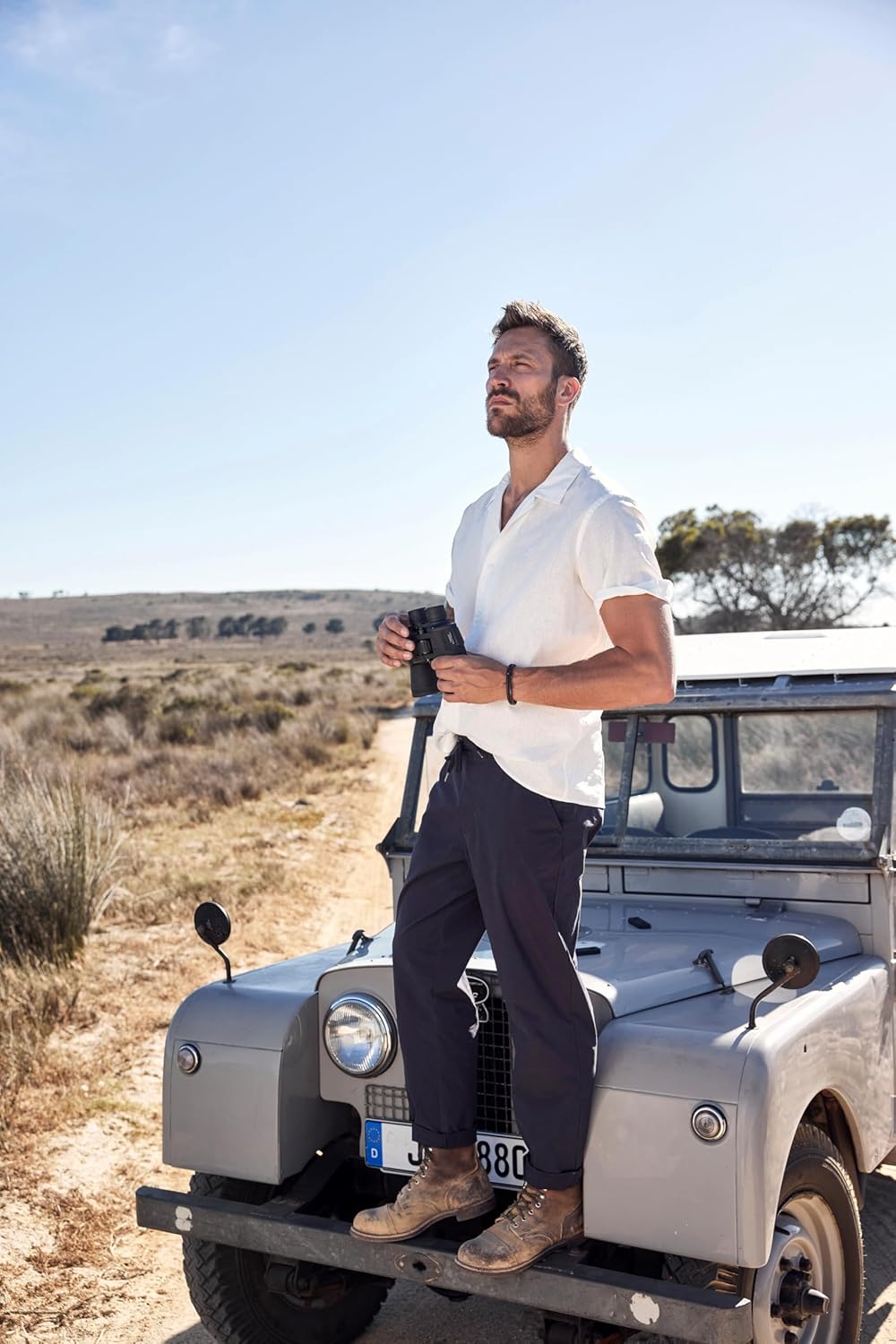 JP 1880 Herren grosse Grössen Übergrössen Menswear L-8XL Leinenmixhemd, Halbarm, Kubakragen, Modern