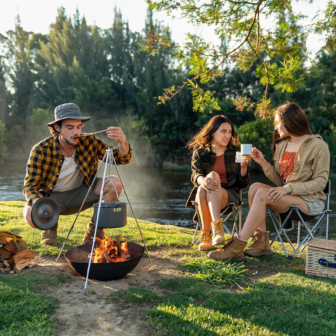 Naturehike Camping Suppentopf Kochgeschirr mit Deckel Gross Outdoor Tragbares Hängetopf Kochset für