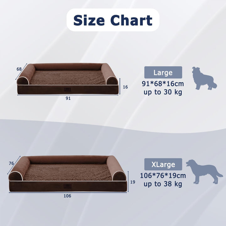 WESTERN HOME Orthopädisches Hundebett mittelgrosse Hunde hundesofa Hundecouch Bettchen mit Hoher Ran