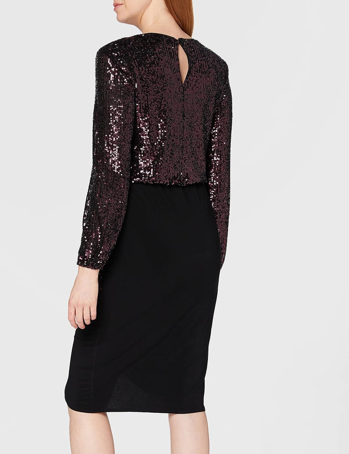 Gina Bacconi Damen Women's Sequin and Jersey Dress Cocktailkleid 40 Wein, 40 Wein
