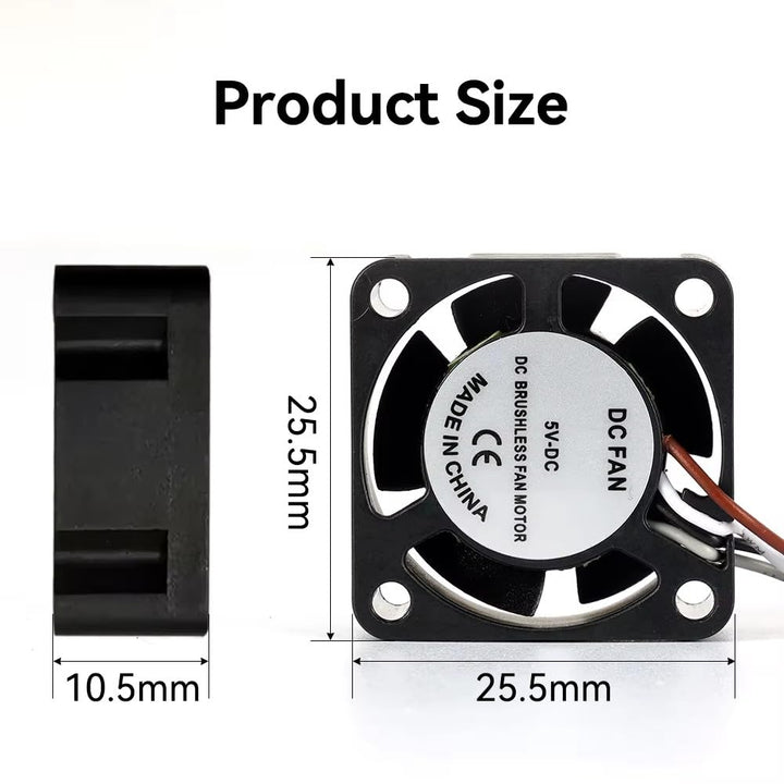 Lab P1P Hotend Cooling Fan,2510 Dual Ball Bearing Hotend Cooling Fan for Bambu Lab P1P 3D Printer Be