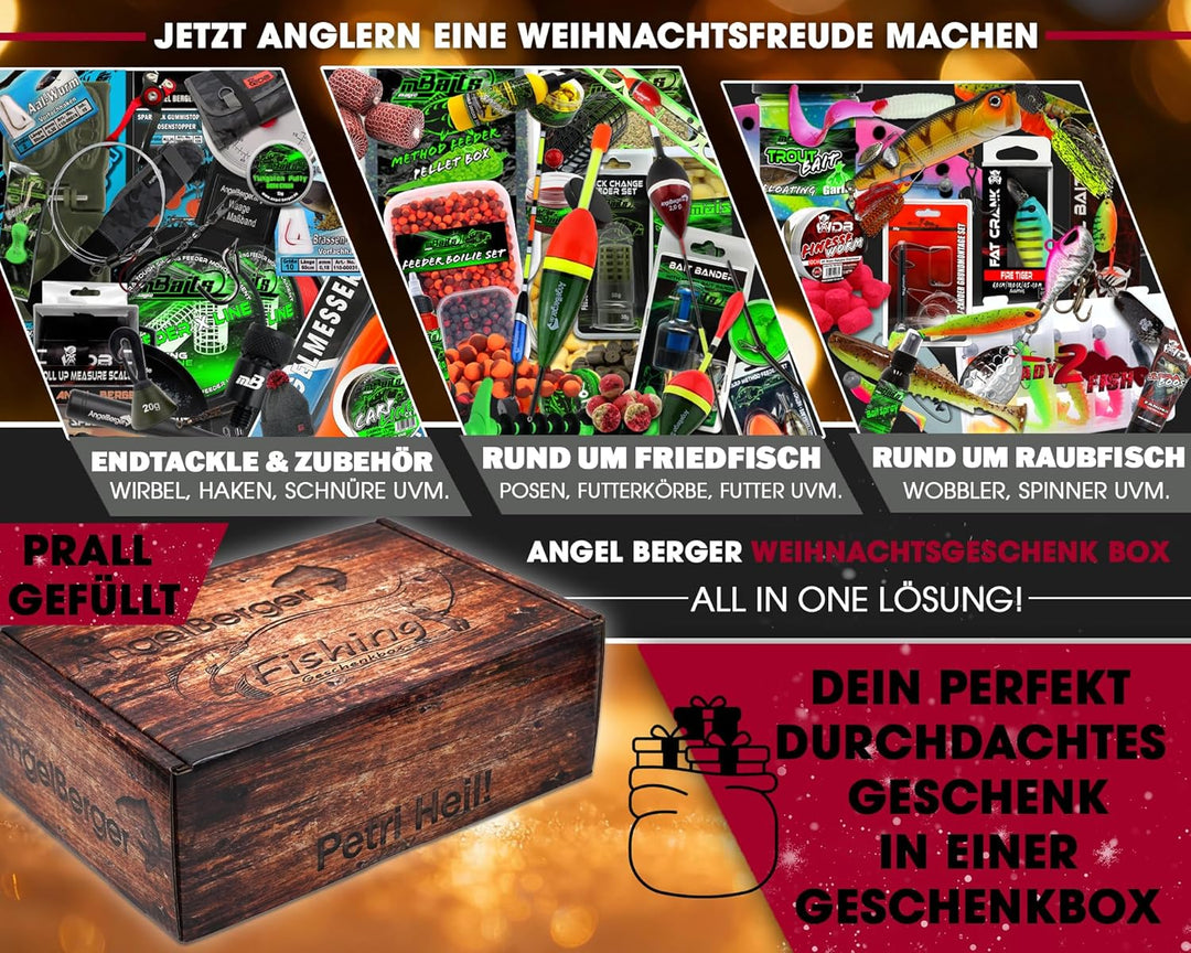 Angel Berger Angel Weihnachtsbox Angler Geschenk Weihnachten Petri Box Adventsgeschenk Weihnachtsbox