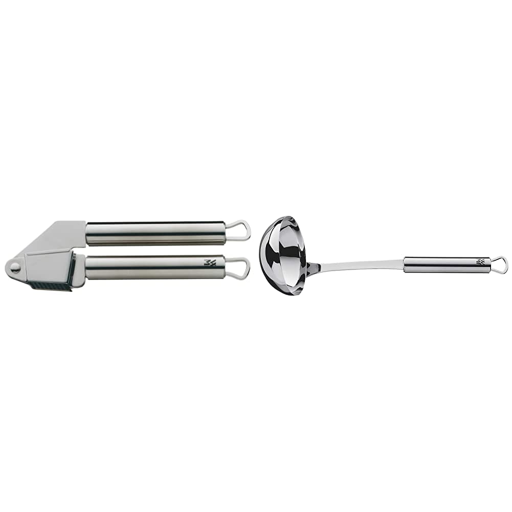 WMF Profi Plus Knoblauchpresse 17,5 cm, Cromargan Edelstahl teilmattiert, spülmaschinengeeignet & Pr