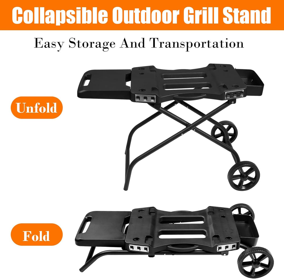 GFTIME Grillständer für Ninja Woodfire Grill, Grillwagen, zusammenklappbarer Outdoor-Grillständer fü