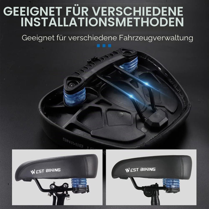 Lixada West Biking Ergonomischer Fahrrad-Ersatzsattel, weich, breiter, Dicker, Rennrad-Kissen, Langs