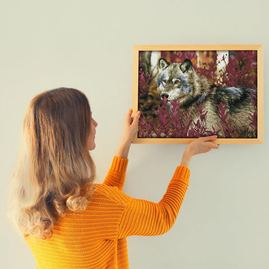 Diamond Dotz DQ12-001 Squares Autumn Wolf, ca. 42 x 57 cm gross, Diamond Painting, Malen mit Diamant