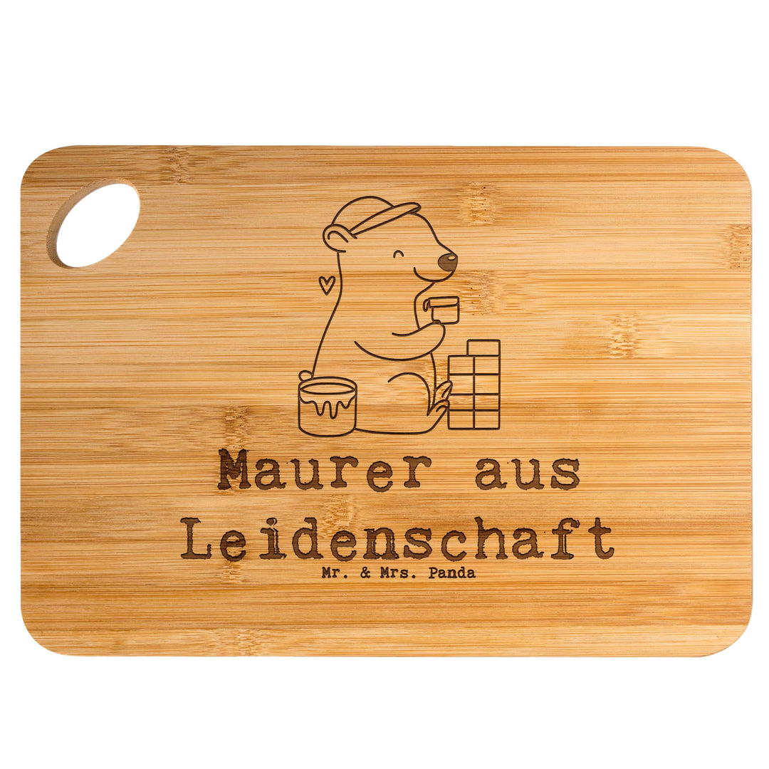 Mr. & Mrs. Panda Frühstücksbrettchen Maurer Leidenschaft - Geschenk, Handwerker, Brett, Spruch, Schn