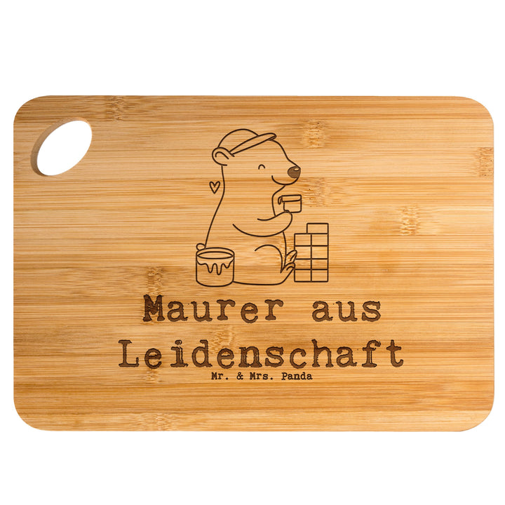 Mr. & Mrs. Panda Frühstücksbrettchen Maurer Leidenschaft - Geschenk, Handwerker, Brett, Spruch, Schn