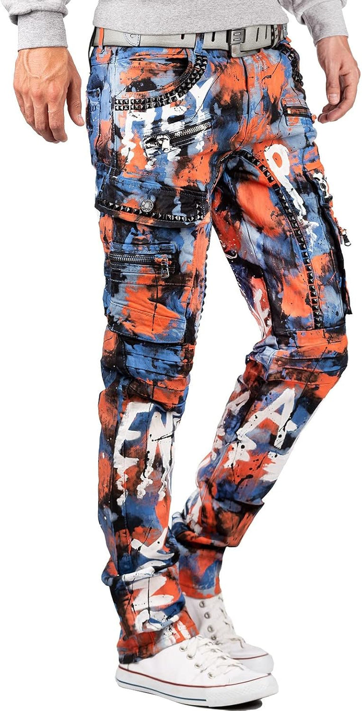 Cipo & Baxx Herren Jeans Hosen Besonders Extravagant 30W / 34L Blau - 83, 30W / 34L Blau - 83