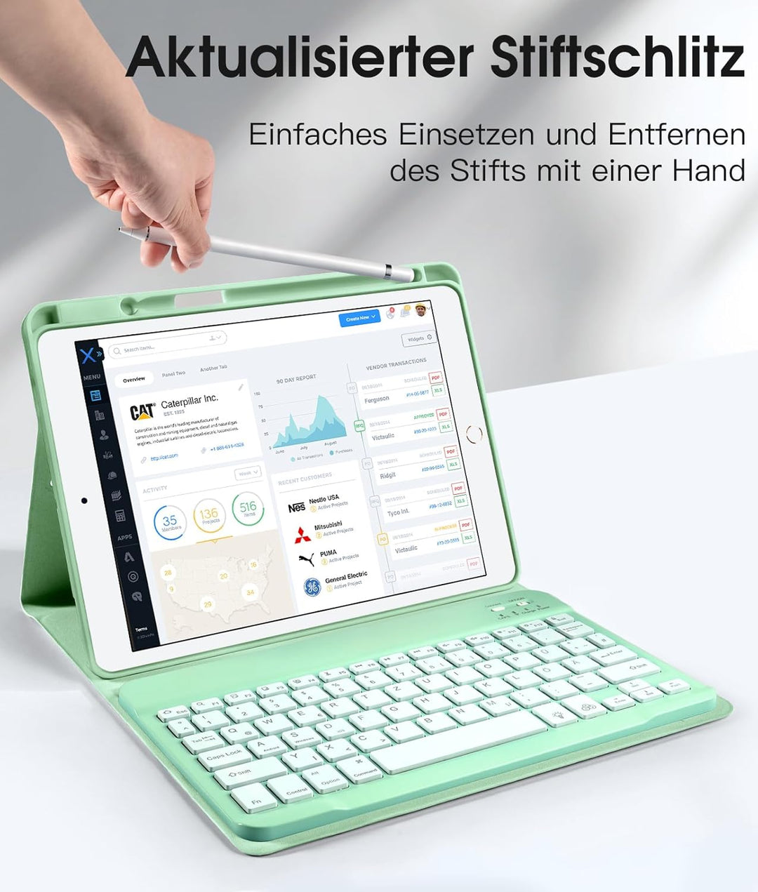 Vobafe Hülle mit Tastatur Kompatibel für iPad 9./ 8. /7. Generation 10.2 Zoll mit Stifthalter, Magne