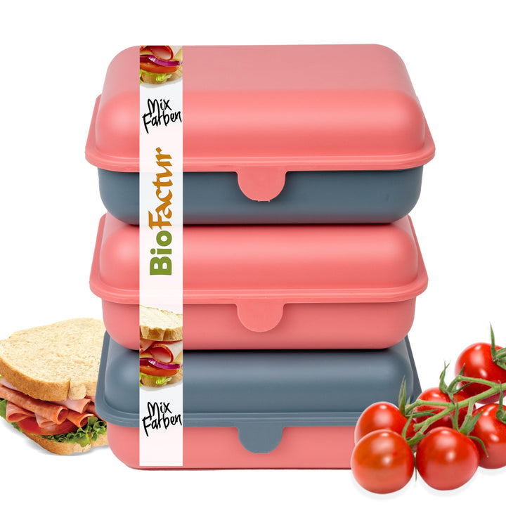 BioFactur Brotdose Erwachsene,Kinder | 3er Jausenbox Kinder | BPA Frei Vesperbox | Butterbrotdose Sp