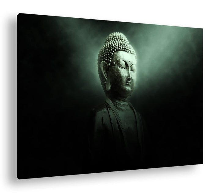 deyoli Dark Buddha Statur Format: 100x70 als Leinwand, Motiv fertig gerahmt auf Echtholzrahmen, Hoch
