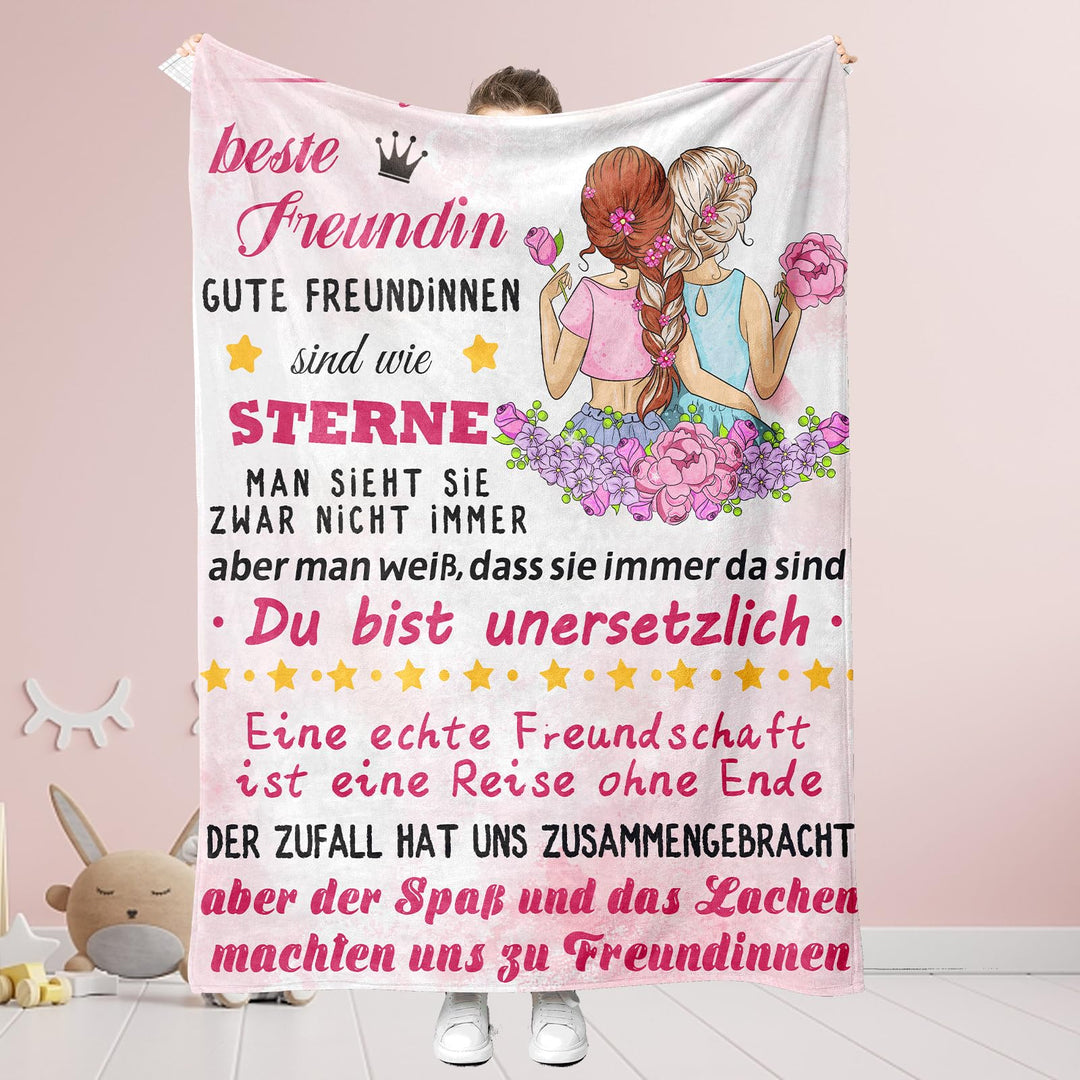 PQCXXA Geschenke für Freundin Kuscheldecke, Flanell Decke Geschenk Ideen Frauen Freundin Geburtstag