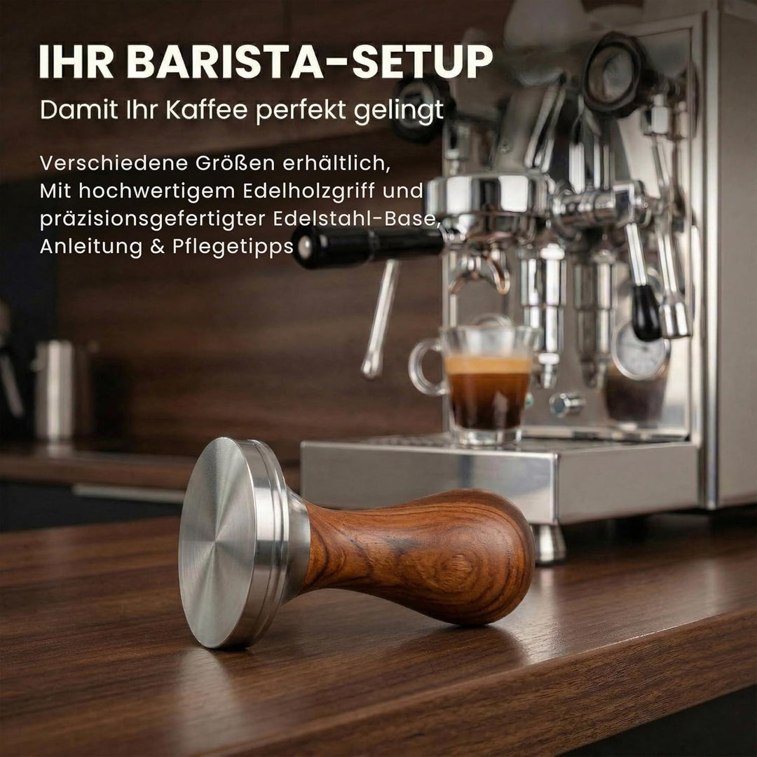scarlet espresso | Tamper »Classic«, stilvoller Espresso-Stempel mit ergonomischem Griff aus Edelhol