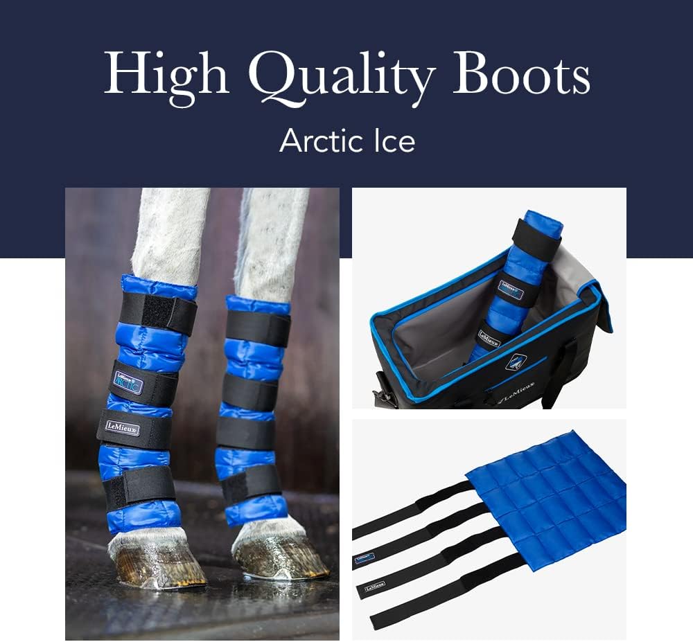 LeMieux Arctic Ice Pferdestiefel in Schwarz, mit Kühlwirkung und flexiblen Gummibändern für Vorder-