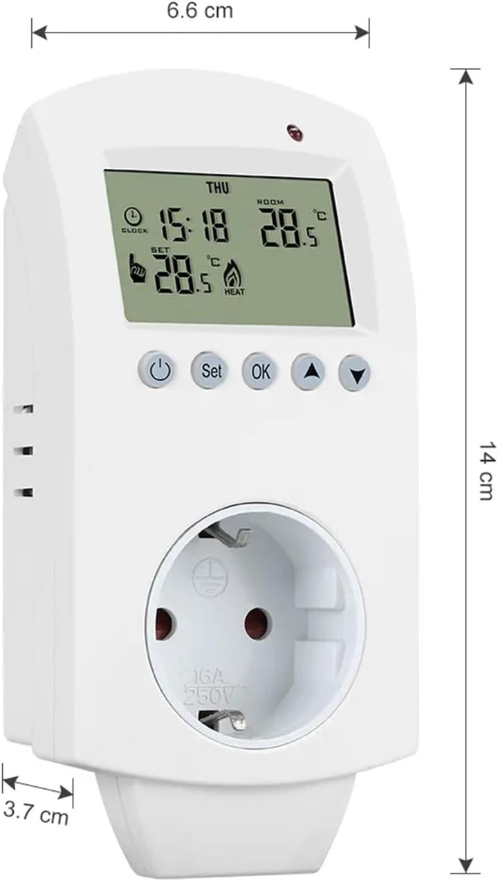 Hocosyme Infrarotheizung Thermostat Steckdose, Steckdosenthermostat Programmierbare für Elektrische