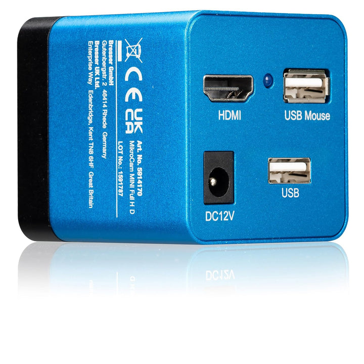 Bresser MikroCam Mini Full HD HDMI - Kompakte HDMI Kamera für Mikroskoparbeiten, Schule, Präsentatio