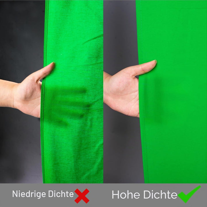 EMART 1,5x2m Greenscreen Grüner Hintergrund Polyester Grüne Chromakey Green Screen Faltbar mit 2 Fed