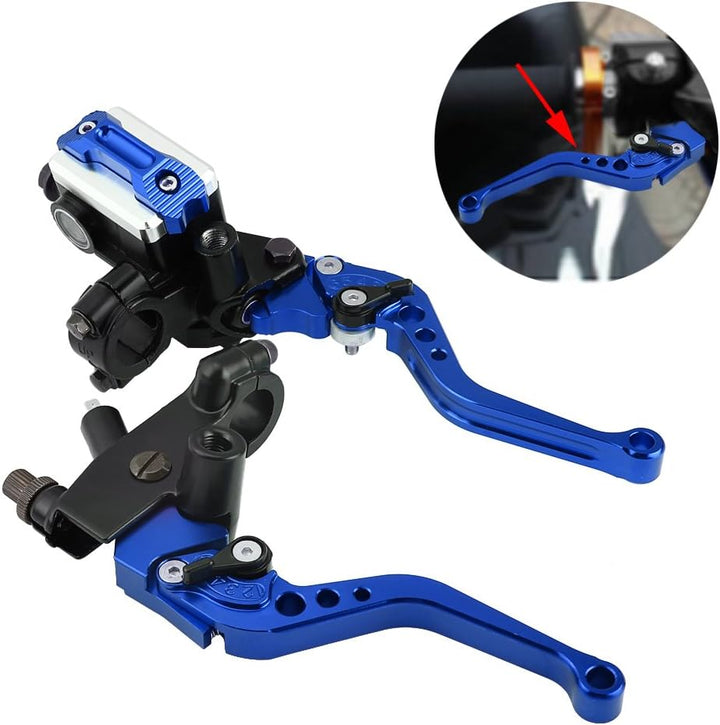 Keenso 1 Paar verstellbare Bremshebel und Kupplungshebel 7/8zoll Universal Motorradbremszylinder für