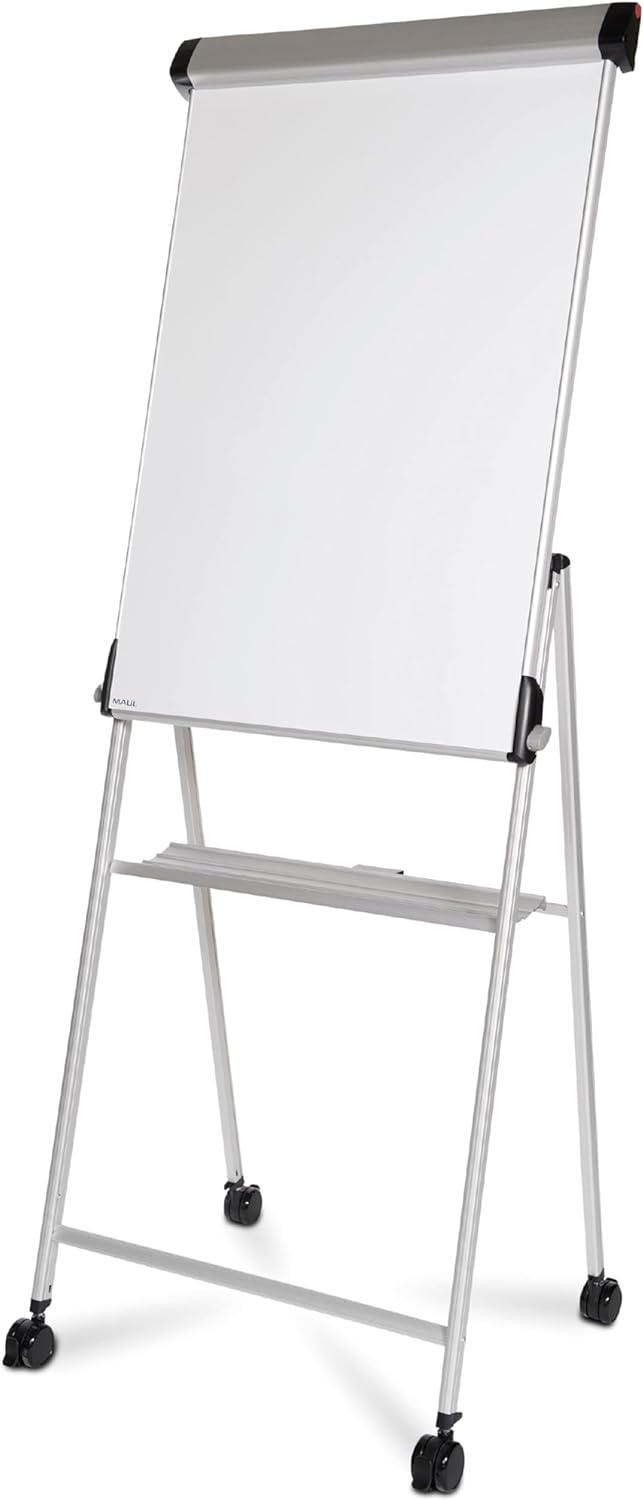 Maul Flipchart MAULpro 69x100,5cm | Stabiles Whiteboard mit Vierbeingestell und 4 feststellbaren Rol