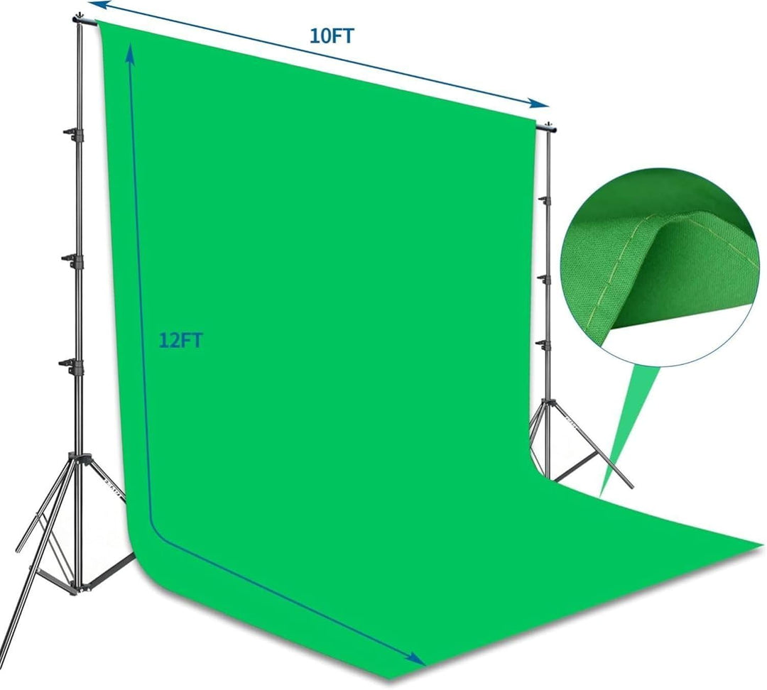 EMART Hintergrund Ständer mit Greenscreen, Fotostudio Set mit 2,6*3m Foto Hintergrund Stützsystem, 3