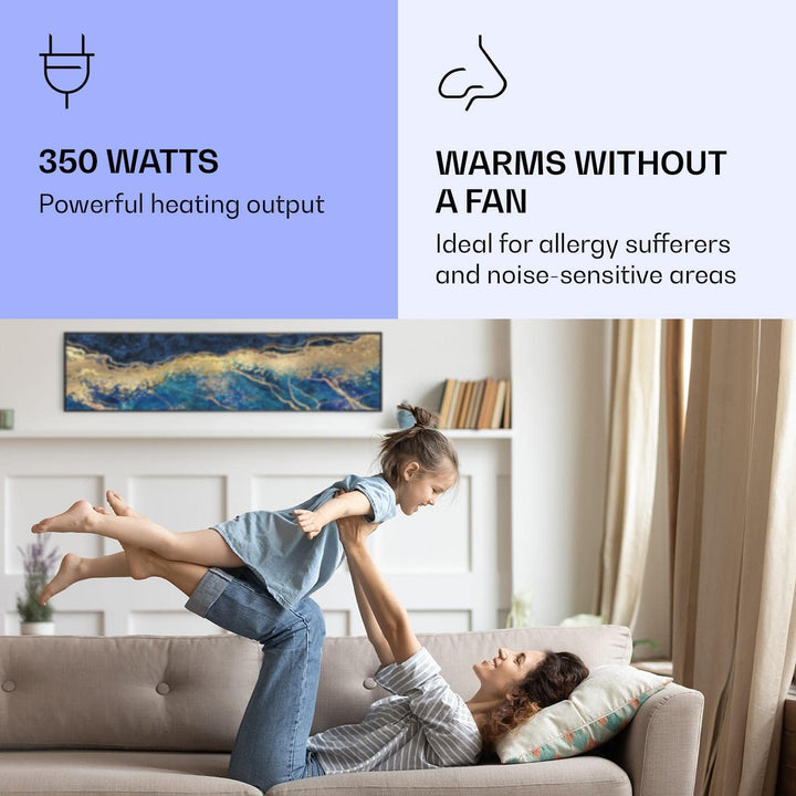 Klarstein Infrarotheizung mit Thermostat, 350W Elektroheizung, Smart Home Bild-Infrarotheizung zur W