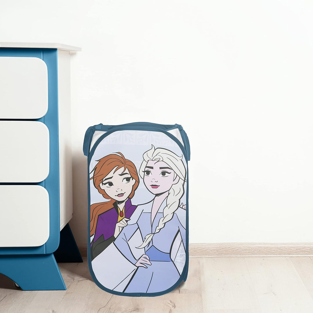 Disney Frozen Spirit of Adventure Pop-Up-Wäschekorb, 80 l, Wäschekorb für Kleidung oder Spielzeug Bl