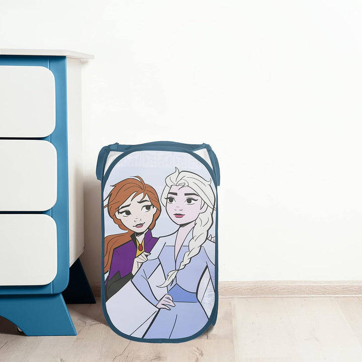 Disney Frozen Spirit of Adventure Pop-Up-Wäschekorb, 80 l, Wäschekorb für Kleidung oder Spielzeug Bl