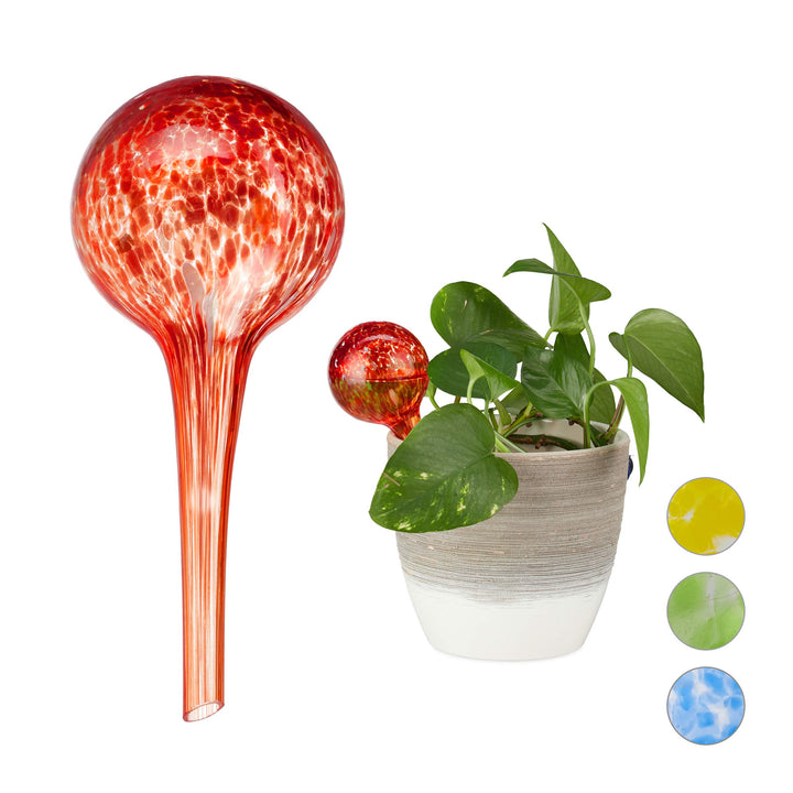 Relaxdays 10 x Bewässerungskugel im Set, dosierte Bewässerung Pflanzen u. Blumen, Giesshilfe Büro, U