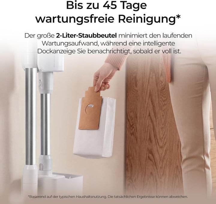 VIOMI Akku-Staubsauger mit 45-Tage-Absaugstation, 65 Min. Laufzeit