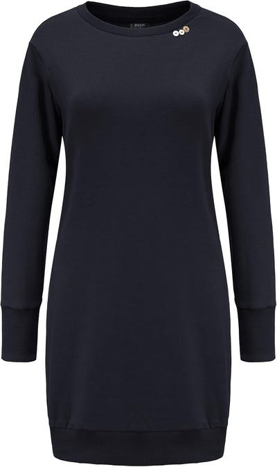 DOTIN Damen Sweatkleid Langarm Sweatshirt Pulloverkleid Herbst Hoodie Kleider Lässiges Jumper Tops M