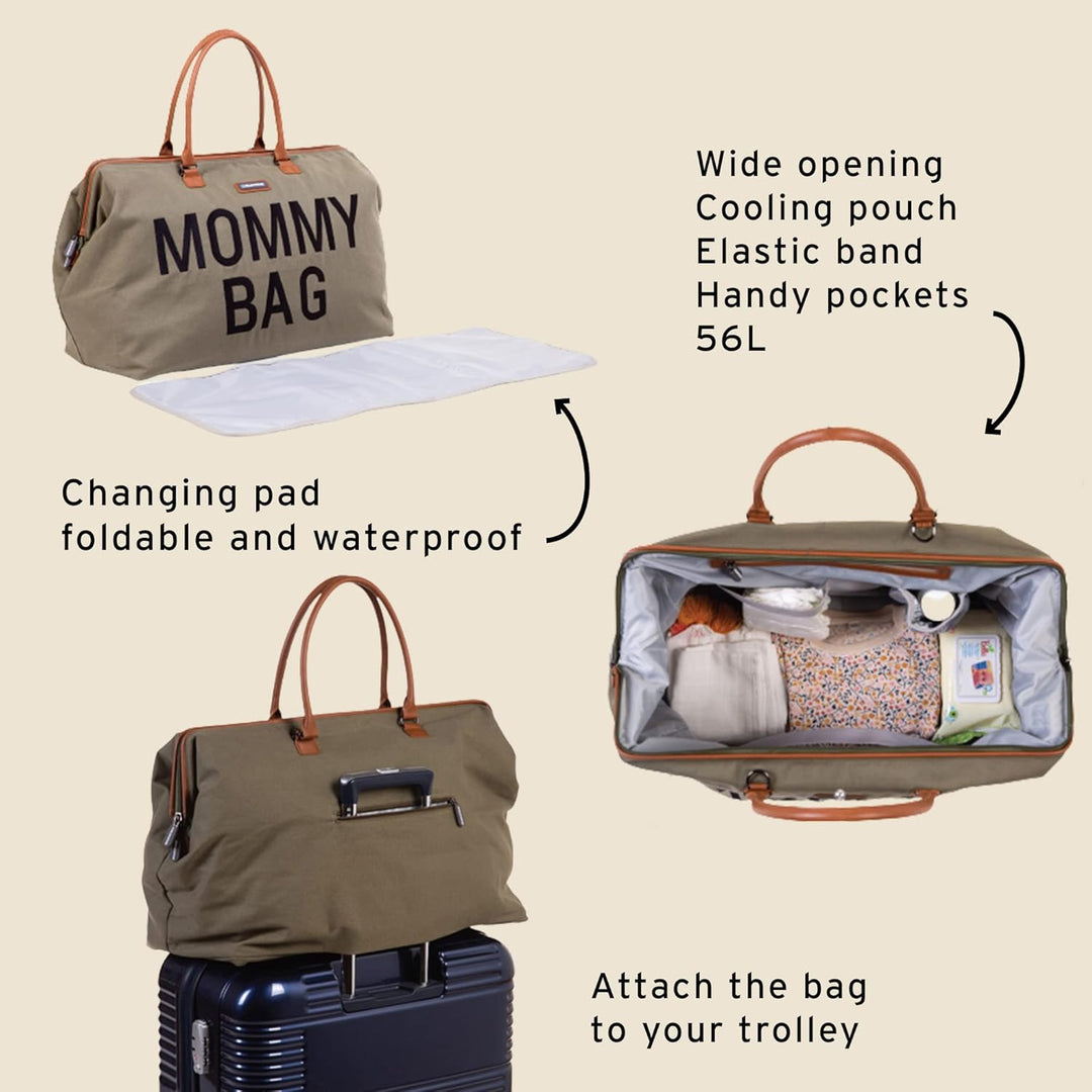 CHILDHOME Mommy Bag, Wickeltasche, Mutterschaft, Reisetasche, grosse Kapazität, Wickelunterlage, ver