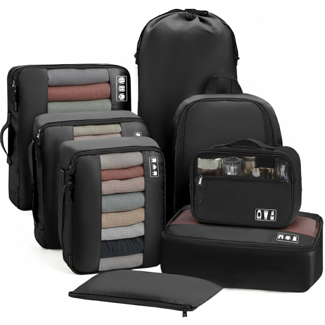 MURISE Koffer Organizer 8 Stück, Packing Cubes für Urlaub und Reisen, Packwürfel Packtaschen für Kof