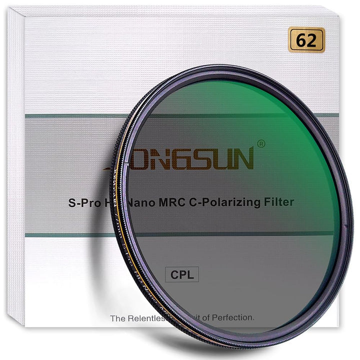JONGSUN Polfilter 62mm, Zirkularer Polarisationsfilter, S-Pro HD Nano MRC16, 16-Schichten Mehrlagenb